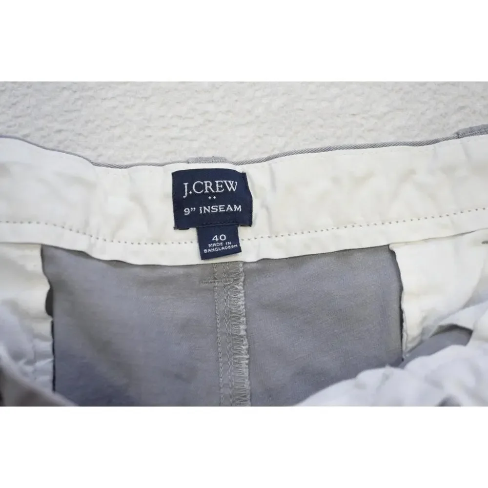 J Crew Khaki Chino Shorts Stretch Gray Casual‎ Flat 9